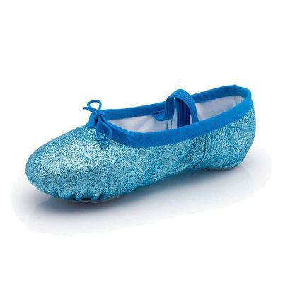 MSMAX Ballet Shoes Wedding Party Dance Flats for Girls Blue 1.5 M US Little Kid