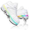 Deformation Roller Shoes Male and Female Skating Shoes Quad Roller Skates Kick Rollers Shoes Retractable Adults/Kids,Invisible Pulley Shoes Skates with Double-Row Outdoor Sneakers view 1