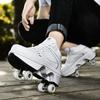 Deformation Roller Shoes Male and Female Skating Shoes Quad Roller Skates Kick Rollers Shoes Retractable Adults/Kids,Invisible Pulley Shoes Skates with Double-Row Outdoor Sneakers view 2