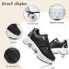 Deformation Roller Shoes Male and Female Skating Shoes Quad Roller Skates Kick Rollers Shoes Retractable Adults/Kids,Invisible Pulley Shoes Skates with Double-Row Outdoor Sneakers Black Silver view 3