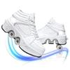 Deformation Roller Shoes Male and Female Skating Shoes Quad Roller Skates Kick Rollers Shoes Retractable Adults/Kids,Invisible Pulley Shoes Skates with Double-Row Outdoor Sneakers view 1