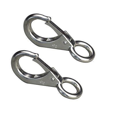 Fixed Spring Snap Leash Hook, Stainless Steel 316 Mini Fixed Snap Shackle,Quick Release Shackles with Fixed Round Ring Marine Boat Rigging Hardware (Optional: 100mm, 2)