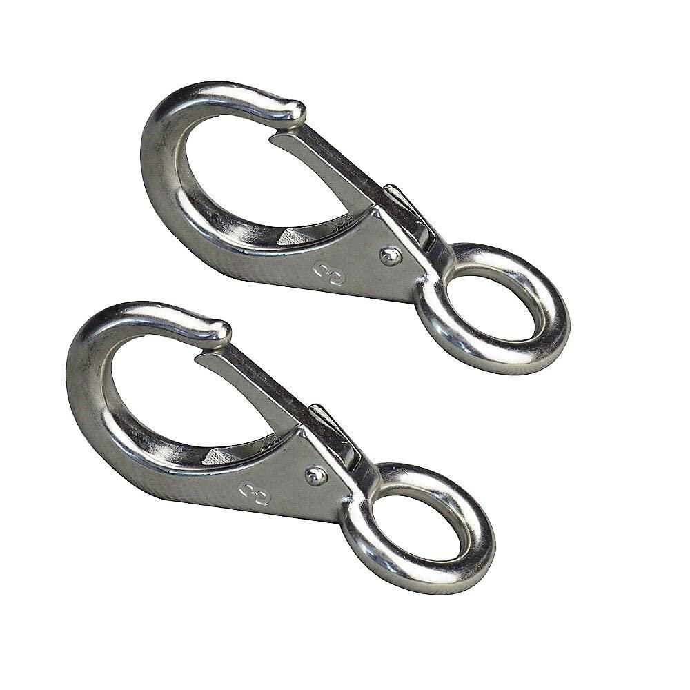 Fixed Spring Snap Leash Hook, Stainless Steel 316 Mini Fixed Snap Shackle,Quick Release Shackles with Fixed Round Ring Marine Boat Rigging Hardware (Optional: 100mm, 2)