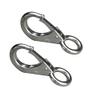 Fixed Spring Snap Leash Hook, Stainless Steel 316 Mini Fixed Snap Shackle,Quick Release Shackles with Fixed Round Ring Marine Boat Rigging Hardware (Optional: 100mm, 2) view 1