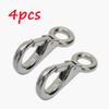 Fixed Spring Snap Leash Hook, Stainless Steel 316 Mini Fixed Snap Shackle,Quick Release Shackles with Fixed Round Ring Marine Boat Rigging Hardware (Optional: 53mm, 4) view 2