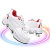 Deformation Roller Shoes Male and Female Skating Shoes Quad Roller Skates Kick Rollers Shoes Retractable Adults/Kids,Invisible Pulley Shoes Skates with Double-Row Outdoor Sneakers view 1