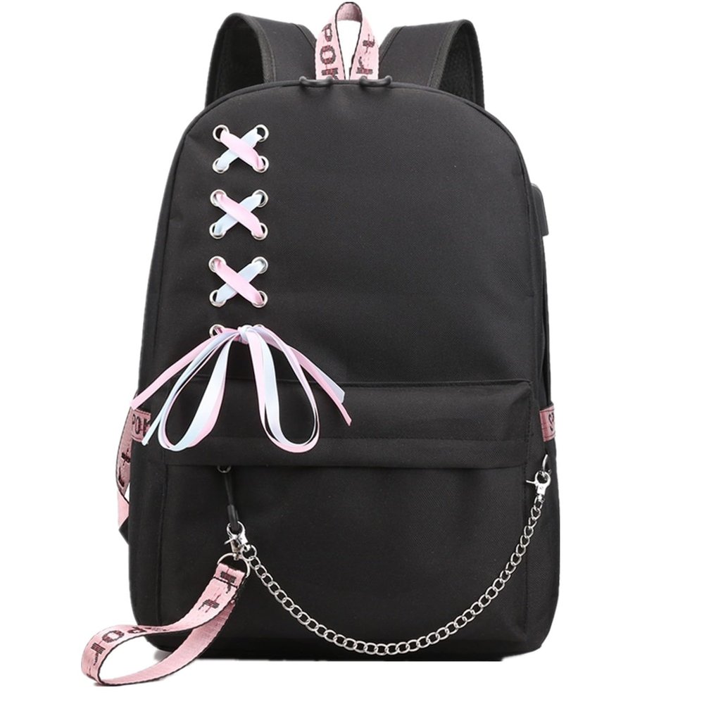 ISaikoy Casual Canvas Backpack Bookbag Daypack School Bag Shoulder Bag Q23