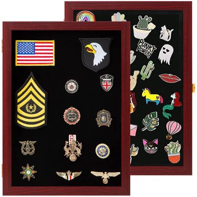 VERANI Pin Display Case 14x19 Pin Collection Display Box Military Medal Display Frame with Uv Protection Acrylic Door for Beach Tags Jewelry Insignia Ribbons Patches Insignia Ribbons Sport Pins
