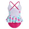Kid Girl's Mermaid Princess One Pieces Swimsuits Adjustable Cross Straps Bowknot Ruffle Hem Bathing Suit Quick Dry Summer Hawaiian Beach Swimwear Fish Scales 7-8 Years view 2