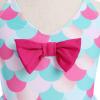 Kid Girl's Mermaid Princess One Pieces Swimsuits Adjustable Cross Straps Bowknot Ruffle Hem Bathing Suit Quick Dry Summer Hawaiian Beach Swimwear Fish Scales 7-8 Years view 3
