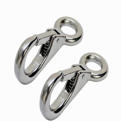 Fixed Spring Snap Leash Hook, Stainless Steel 316 Mini Fixed Snap Shackle,Quick Release Shackles with Fixed Round Ring Marine Boat Rigging Hardware (Optional: 72mm, 2)
