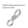 Fixed Spring Snap Leash Hook, Stainless Steel 316 Mini Fixed Snap Shackle,Quick Release Shackles with Fixed Round Ring Marine Boat Rigging Hardware (Optional: 53mm, 2) view 2