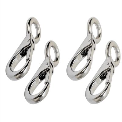 Stainless Steel 316 Mini Fixed Snap Shackle, Quick Release Shackles with Round Ring Marine Boat Rigging Hardware (Optional: 100mm, 4)