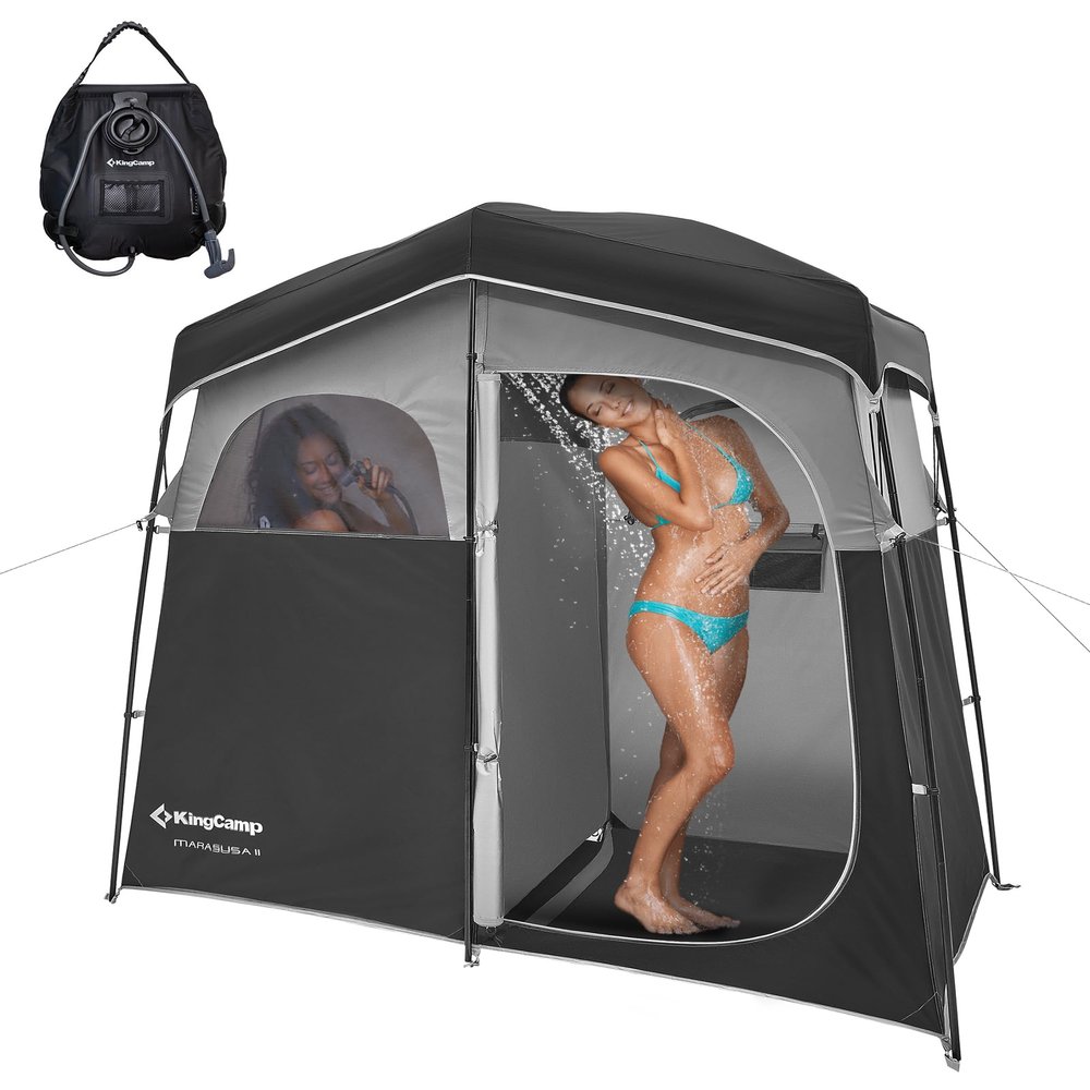 KingCamp Oversize Outdoor Shower Tents for Camping Dressing Room Portable Shelter Changing Room Shower Privacy Shelter Single/Double Shower Tent 83.841.782.6 inch