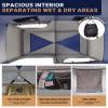 KingCamp Camping Shower Tent, Portable Outdoor Privacy Toilet & Changing Tent Windproof & Waterproof Easy Setup 1 or 2 Room Shelter with Shower Bag for Camping Hiking Beach view 3