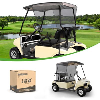 10L0L Golf Cart Sun Shade Cover for Club Car DS Precedent and EZGO TXT RXV, UV Heat Resistant Sunshade Curtain