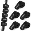 SAN LIKE 5pcs Fishing Rod Straps - 15cm Black Stretchy Tackle Holders for Casting Spinning and Fly Rods - Organize and Protect view 1