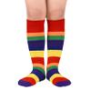 Durio Toddler Knee High Socks for Boys Girls Cotton Kids Soccer Socks with Striped Sports Knee High Tube Socks Kids 1 Rainbow Stripes One Size view 1