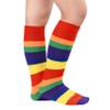 Durio Toddler Knee High Socks for Boys Girls Cotton Kids Soccer Socks with Striped Sports Knee High Tube Socks Kids 1 Rainbow Stripes One Size view 2