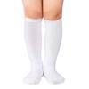 Durio Toddler Knee High Socks for Boys Girls Cotton Kids Soccer Socks with Striped Sports Knee High Tube Socks Kids 1 White One Size view 1