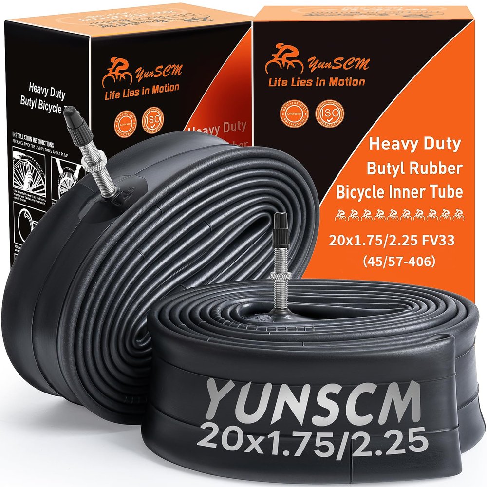 2-PCS Heavy Duty 20x1.75/1.95/2.125/2.25 Presta Valve 33mm Bike Tubes 45/57-406 Compatible with 20 x 1.75 20x1.90 20 x 1.95 20x2.0 20x2.10 20 x 2.125 20 x 2.25 Bike Tire Tubes