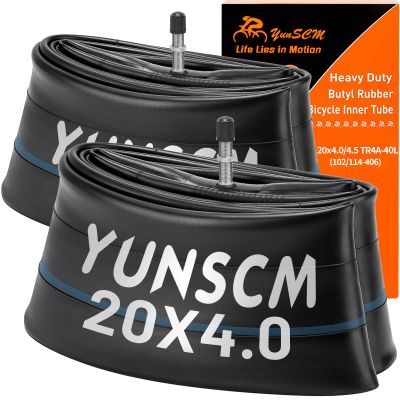 2-PCS 20x4 Heavy Duty Fat E-Bike Tire Tubes 20 x 4.0/4.5 TR4A-40L Scharder Valve (102/114-406) Inner Tubes Compatible with 20x4.0 20x4 20x4.25 20x4.50 Bike Bicycle Fat Tire Tubes