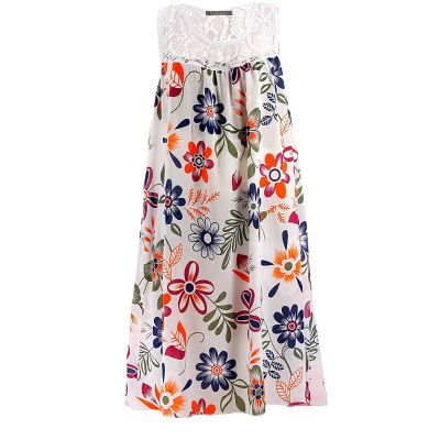 Plus Size Women Summer Back Lace Sleeveless Tank Dress Beach Maxi Dress - Elegant Lace 50S Empire Waist Knee Length Dusty Pockets Sleeves 3/4 Night Out Flower Ladies 5XL