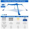COMMOUDS Beach Tent Sun Shelter - UPF50+ Pop Up Beach Canopy with Sandbags & Sand Shovel & Windproof Poles, Portable Sun Shade for Beach, Camping, Picnics, Backyard (10x10FT) view 2
