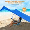 COMMOUDS Beach Tent Sun Shelter - UPF50+ Pop Up Beach Canopy with Sandbags & Sand Shovel & Windproof Poles, Portable Sun Shade for Beach, Camping, Picnics, Backyard (10x10FT) view 3