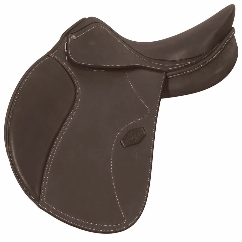 Henri de Rivel Lumina Close Contact Saddle Premium Leather Jumping Saddle for Equestrian Riders - Havana - 16.5 - Wide