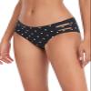 Ocean Blues Women's Black Polka Dot Strappy Bikini Bottom Full Coverage Swim Briefs Size Medium view 1