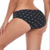 Ocean Blues Women's Black Polka Dot Strappy Bikini Bottom Full Coverage Swim Briefs Size Medium view 2