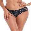 Ocean Blues Women's Black Polka Dot Strappy Bikini Bottom Full Coverage Swim Briefs Size Medium view 4