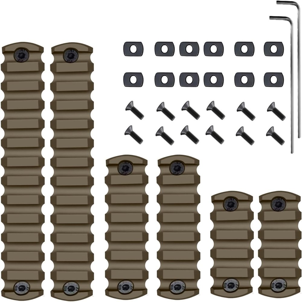Gotical 13 Slots Picatinny Rail Section for Handguard Flat Dark Earth Fit for 21mm Picatinny/Weaver Rails (5, 7, 13 Slots 6 Pack - FDE)