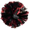 PUZINE 2pack 13" Cheerleading Pom Poms with New Handle for Team Spirit Sports Dance Cheering Kids Adults 100g (Black and red) view 1