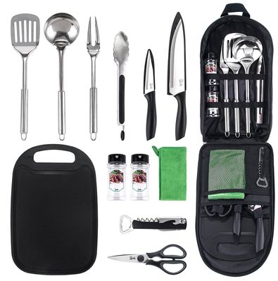 Pak Camp Cookware - Complete Kitchen Set for Camping & RV Trips, Includes Cookware, Utensils, and Accessories