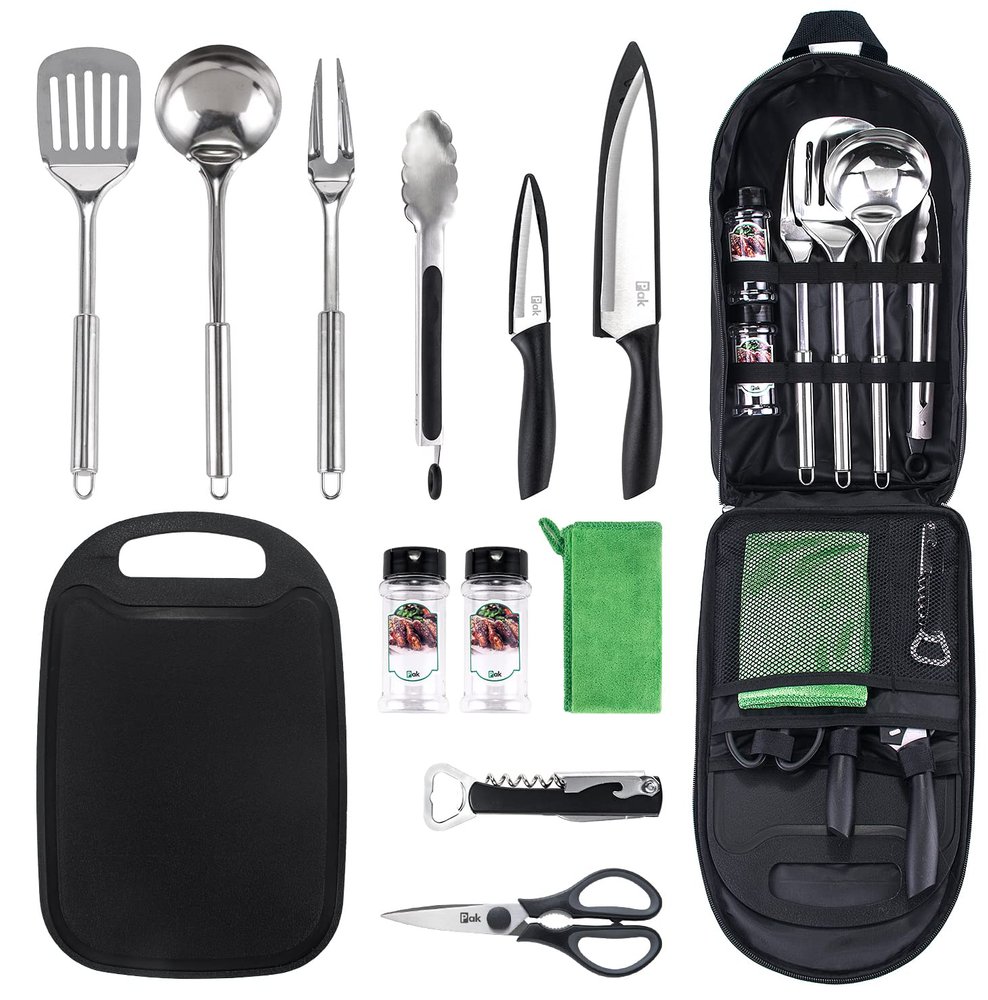 Pak Camp Cookware - Complete Kitchen Set for Camping & RV Trips, Includes Cookware, Utensils, and Accessories