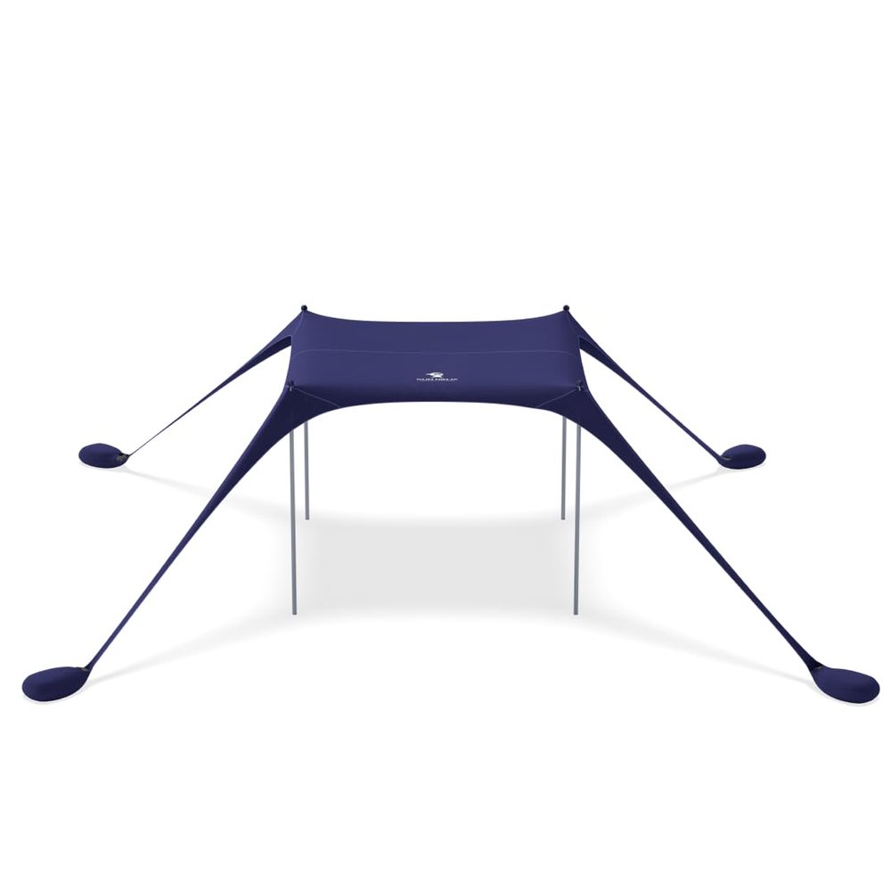 SUN NINJA Mini Beach Tent, UPF50+ Beach Shade Sun Shelter with Carry Bag, Partial Shade for 2 Adults, Family, Pets, Coolers & Valuable Items