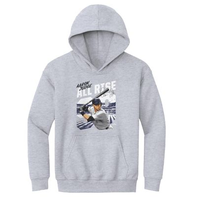 500 LEVEL Aaron Judge Youth Sweatshirt (Youth Hoodie, Large, Gray) - Aaron Judge Stadium W WHT