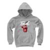 500 LEVEL Mike Trout Youth Sweatshirt (Youth Hoodie, Small, Gray) - Mike Trout Script W WHT view 1