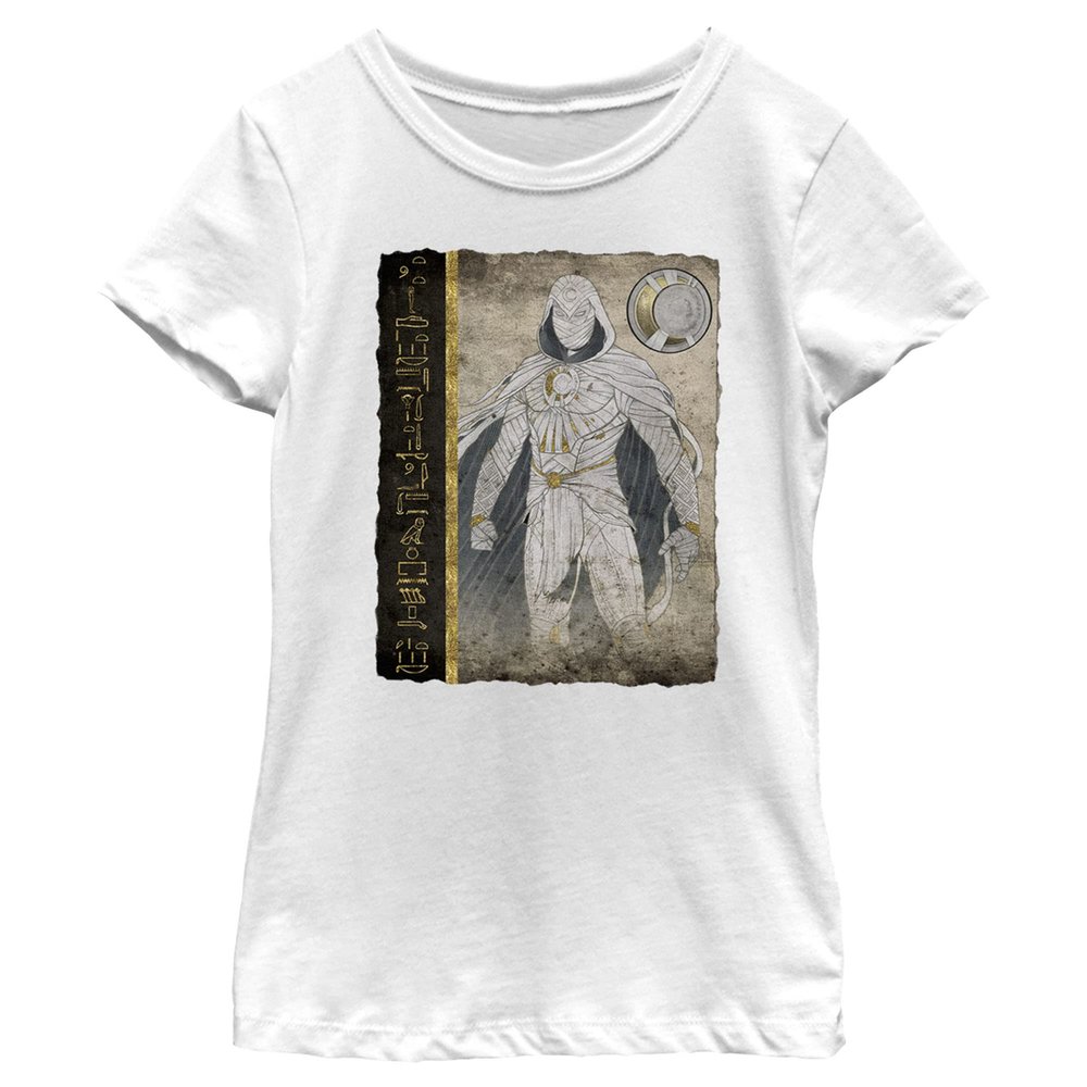 Fifth Sun girls Marvel Moon Knight Moon Knight Scroll Fragment Short Sleeve Tee T Shirt, White, X-Small US