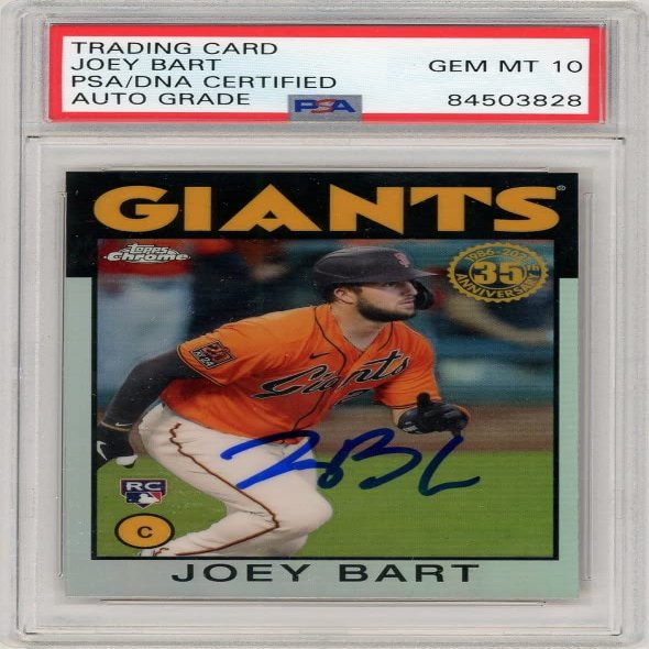 Joey Bart 2021 Topps Chrome Anniversary Autograph Rookie Card #86BC-15 - PSA/DNA 10