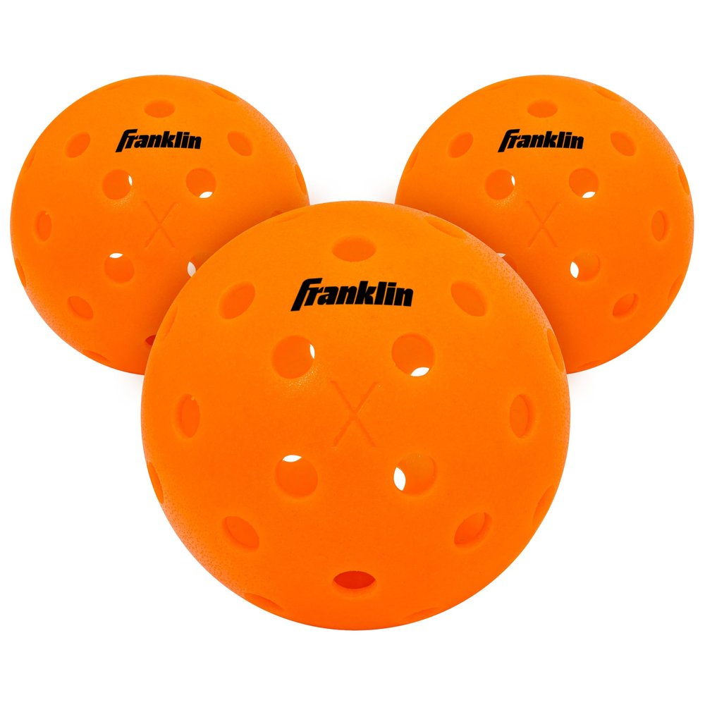 Franklin Sports Outdoor Pickleballs - X-40 Pickleball Balls - USA Pickleball (USAPA) Approved - 3 Pack Outside Pickleballs - Lava - US Open Ball