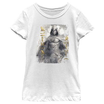 Fifth Sun girls Marvel Moon Knight Moon Knight Glyphs Short Sleeve Tee T Shirt, White, X-Small US