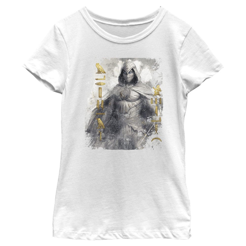 Fifth Sun girls Marvel Moon Knight Moon Knight Glyphs Short Sleeve Tee T Shirt, White, X-Small US