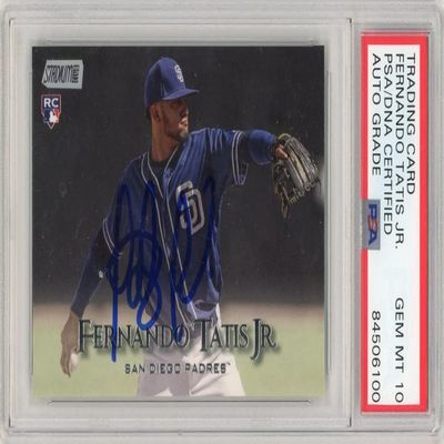 Fernando Tatis Jr 2019 Topps Stadium Club Autographed Rookie Card #88- PSA/DNA 10