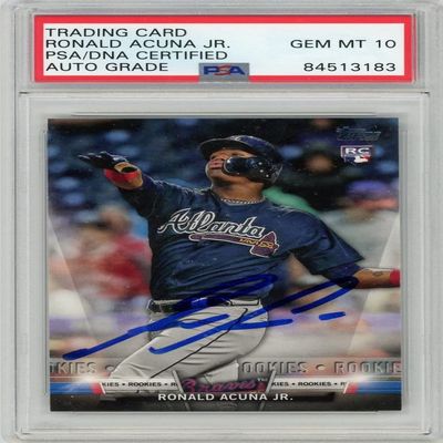 Ronald Acuna 2018 Topps Autograph Rookie Card #S-21- PSA/DNA 10