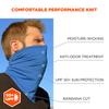 Ergodyne Chill Its 6482 Cooling Neck Gaiter Bandana with Pocket for Ice or 6283 Phase Change Cool Pack (Included), UPF 50+ Sun Protection,Blue, Small/Medium view 2