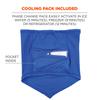Ergodyne Chill Its 6482 Cooling Neck Gaiter Bandana with Pocket for Ice or 6283 Phase Change Cool Pack (Included), UPF 50+ Sun Protection,Blue, Small/Medium view 4