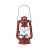 Alpine Corporation 10" H Indoor/Outdoor Metal and Glass Hurricane Lantern with Dimmable LED Lights, Red view 1